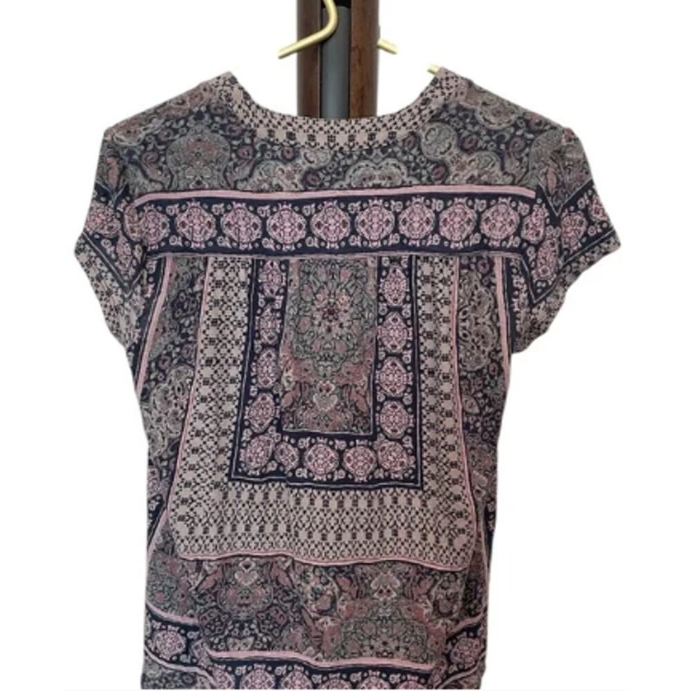 ✨ 3-PC BUNDLE Lucky Brand Small Tops Boho Linen Cotton Floral Striped EUC 🌿 - Picture 8 of 8